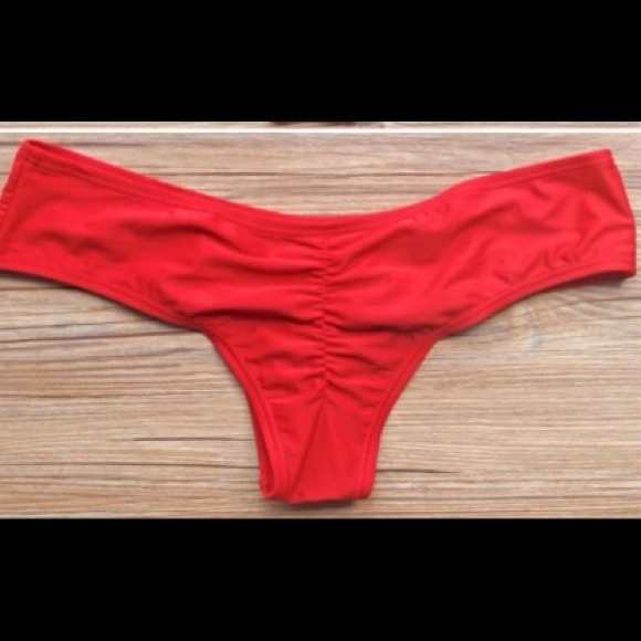 Red Scrunch Bikini Bottom