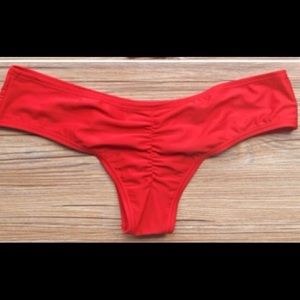 Red Scrunch Bikini Bottom