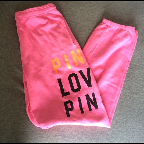 Pink Victoria's Secret campus pants