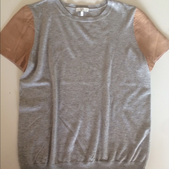 Joie super soft sweater with suede sleeves