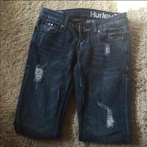 HURLEY STUDDED SKINNY BOOT-CUT JEANS - Picture 3 of 4