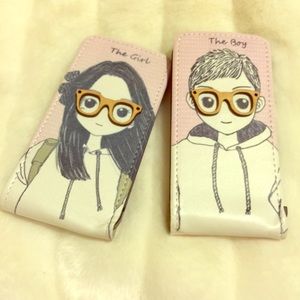 3D Glasses  Couple iPhone 4/4S Flipping Case