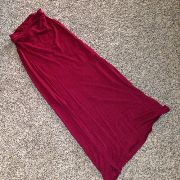 Maroon maxi skirt