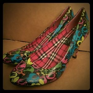 Iron Fist Rainbow Skull Low High Heels