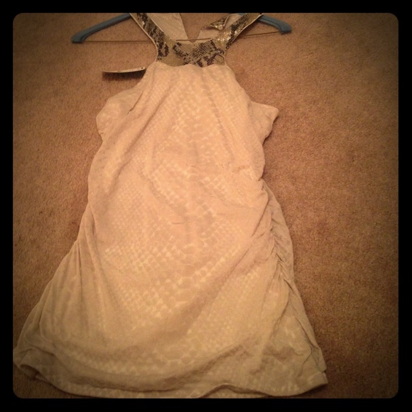 Express snakeskin pattern halter top