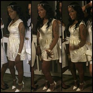 ♥️Gold White Goddess Party Dress♥️