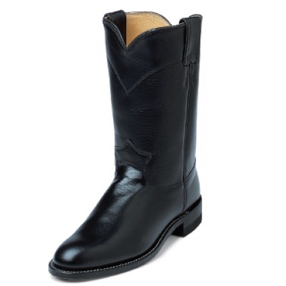 BLACK KIPSKIN ROPER BOOTS