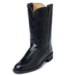 BLACK KIPSKIN ROPER BOOTS