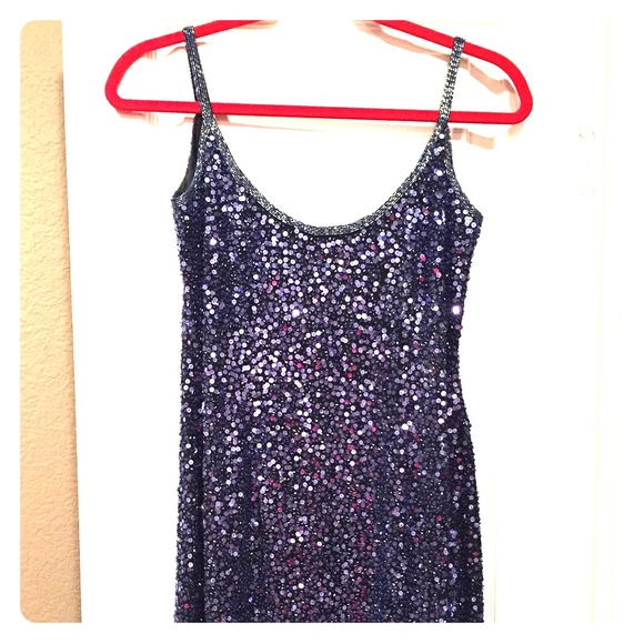 Navy blue sequin dress