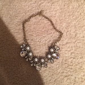 LOFT crystal and pearl necklace