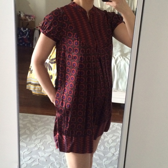 silk patterned mini dress