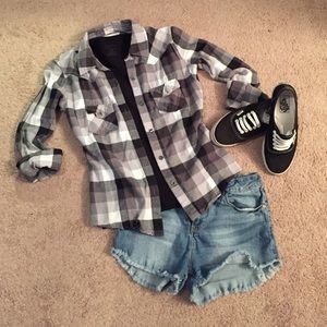 Black, white & grey flannel