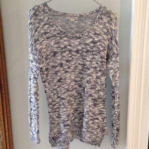 Gray and white lazy sweater