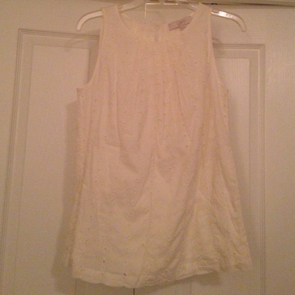 Sz XS LOFT Cream Eyelet top