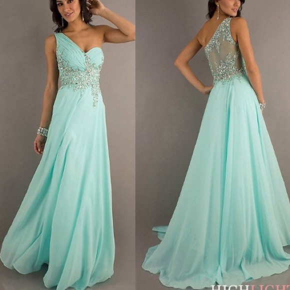 one shoulder prom dress