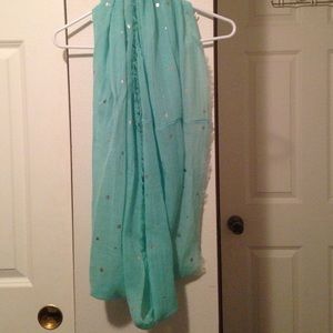 Aqua colored infinity scarf