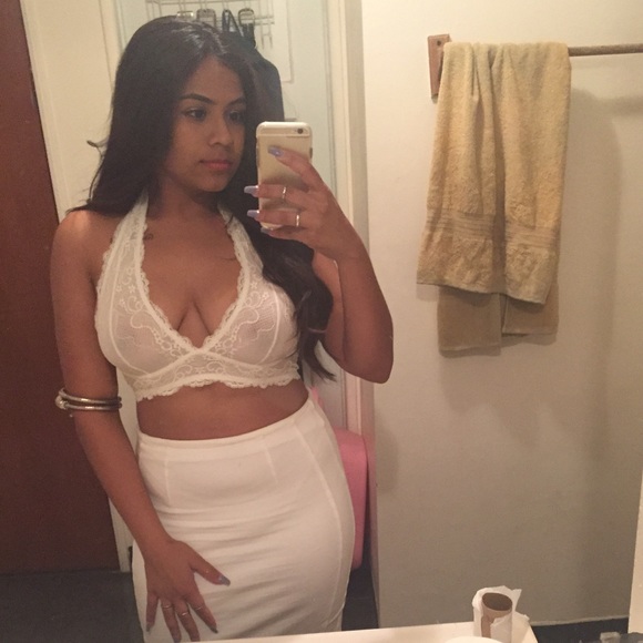 White halter bralette