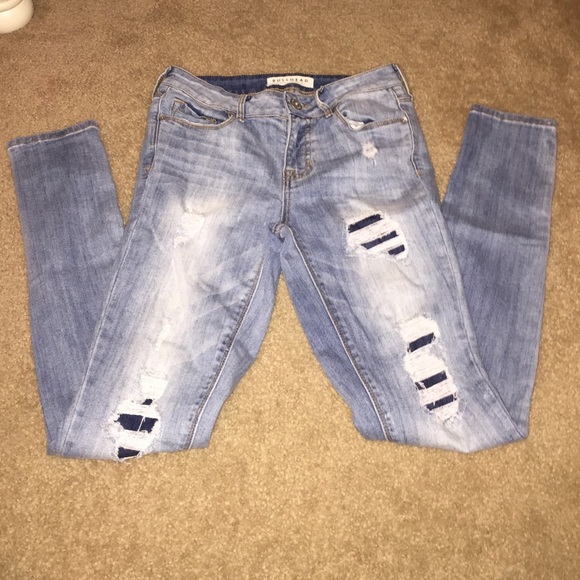 Pacsun distressed patch jeans