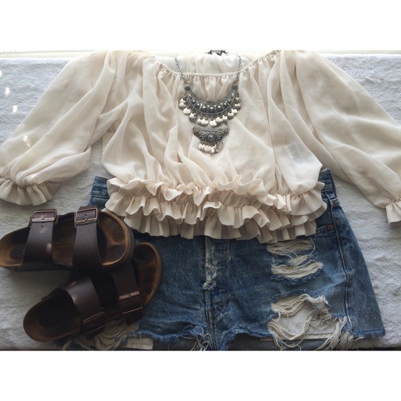 Off The Shoulder Peasant Blouse