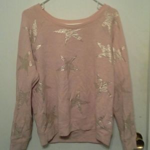 Pink and silver starred sweatshirt