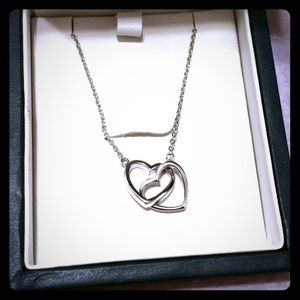 Sterling Silver Intertwined Hearts Necklace