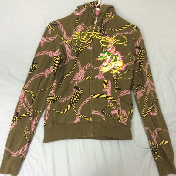 Green Ed hardy sweater💚