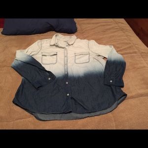 Blue ombré long sleeve shirt