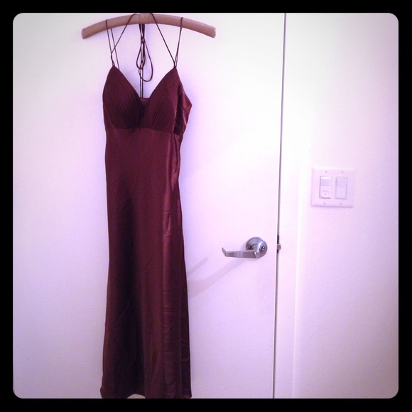 Brown silk dress