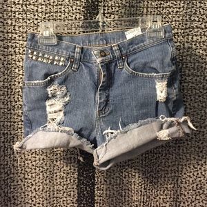 Studded High waisted shorts