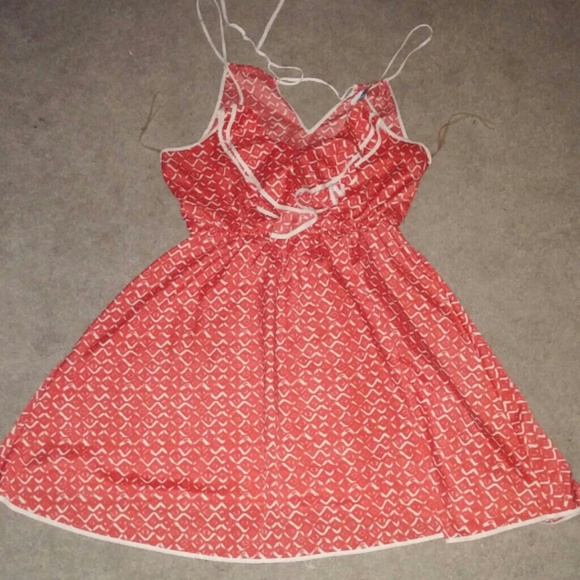 Red and white summer dress