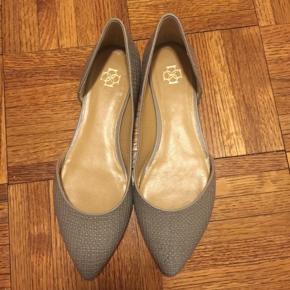 Grey flats with gold trim