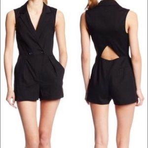 Brand New: BLACK V-NECK DOUBLE-BREASTED ROMPER