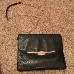 Authentic leather/gold chain coach satchel