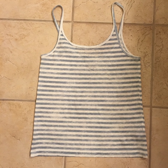 All saints blue and white tank top