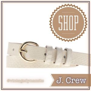🆕 FIRM! NWT J.Crew Ivory Snakeskin Leather Belt