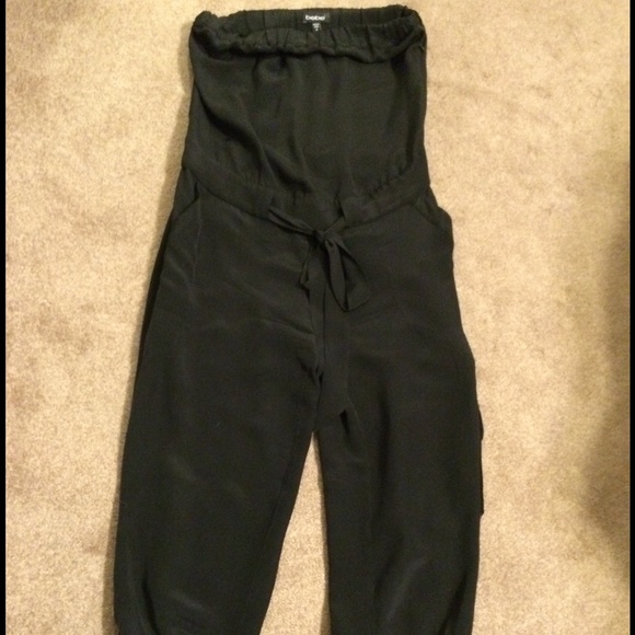 Bebe Black crop jumpsuit