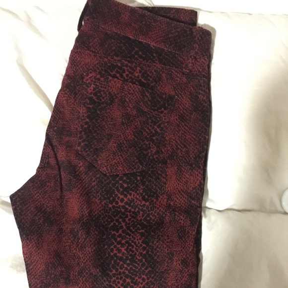 Express snake print red and black pants
