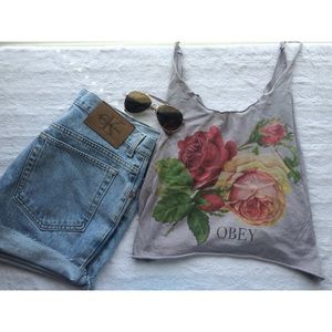 💥FLASH SALE💥Obey Floral Crop Top