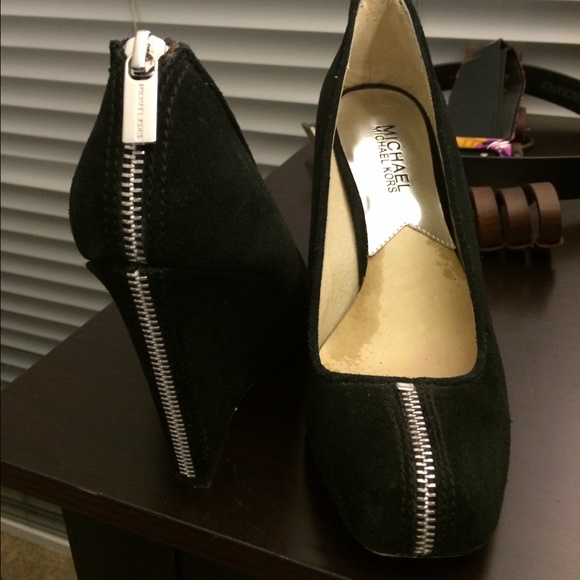 Michael Kors black suede wedges!