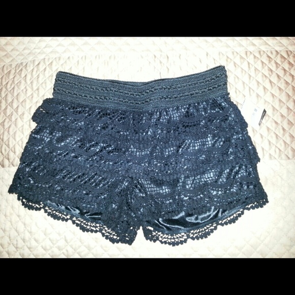 Black lace shorts