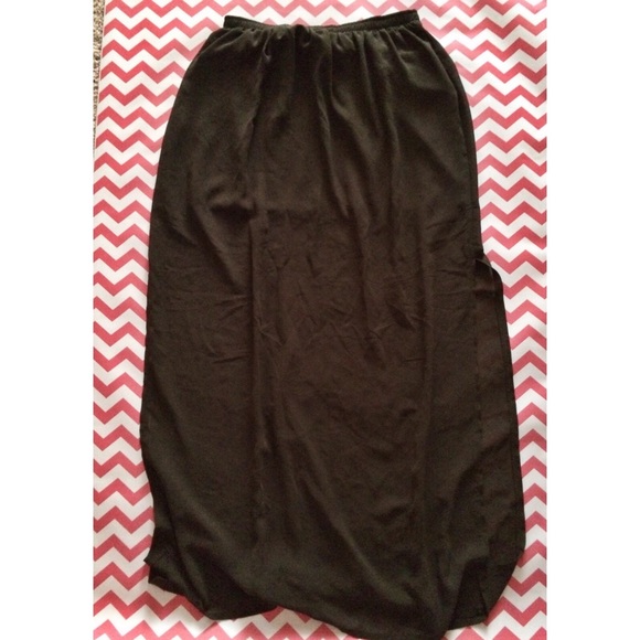 Army Green Maxi Skirt