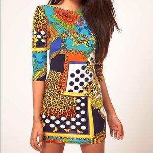 John Zack Spots + Animal Print Bodycon Dress