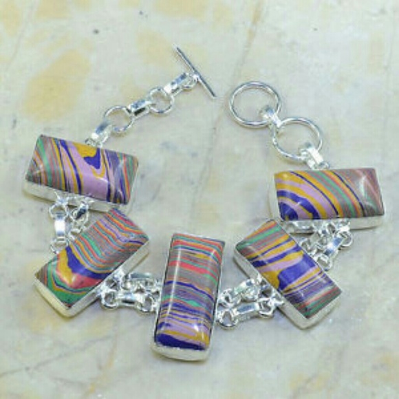 Host Pick! Multicolored Jasper Titanium Bracelet