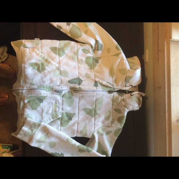 Matix leaf print zip up hoodie