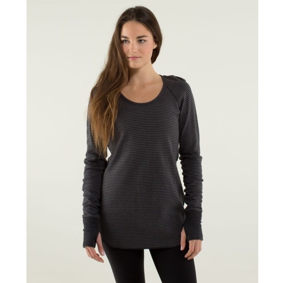 lululemon athletica Tops - Lululemon Dark Gray Open Your Heart Long Sleeve