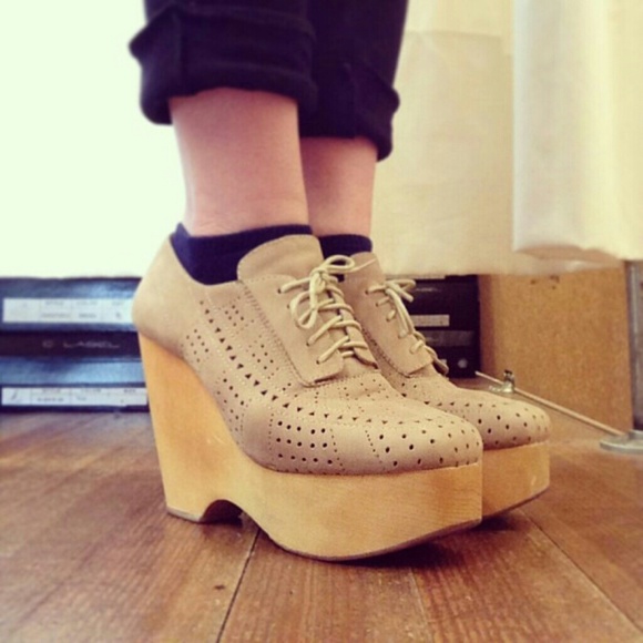 Jeffrey Campbell Suede Lace Up Platform Wedges