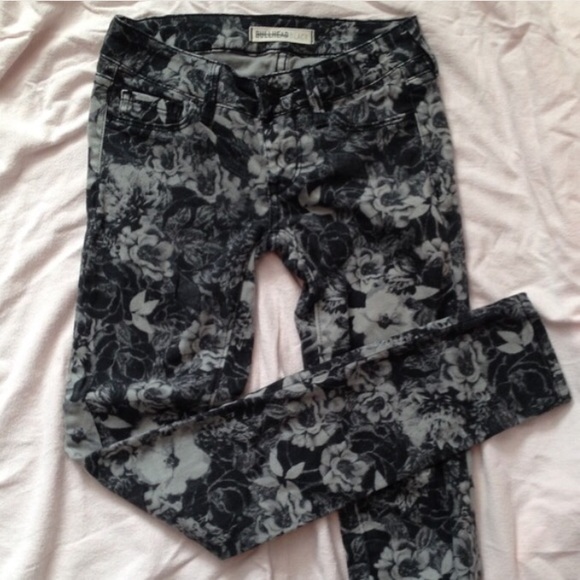 Black & Grey Floral Jeans