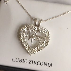 Mom love pendant sterling silver