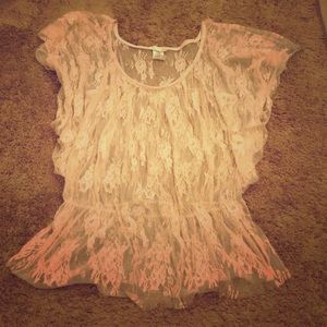 Lace flutter top