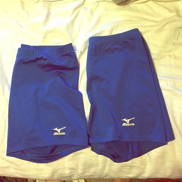 2 pair of blue spandex shorts